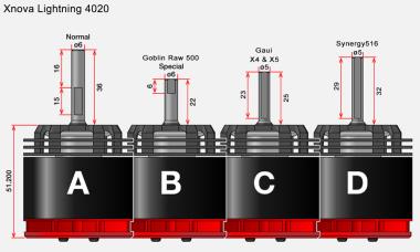 XNOVA LIGHTNING MOTOR 4020-900KV -shaft B