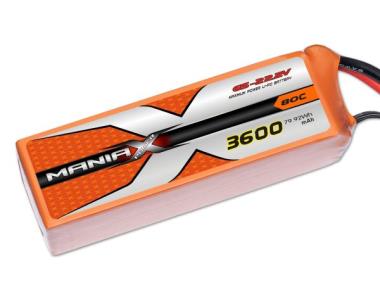 ManiaX LiPo 6S 3600mAh 22.2V Orange 80C 